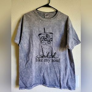 Cold Like My Soul Iced Coffee Graphic Tee Large